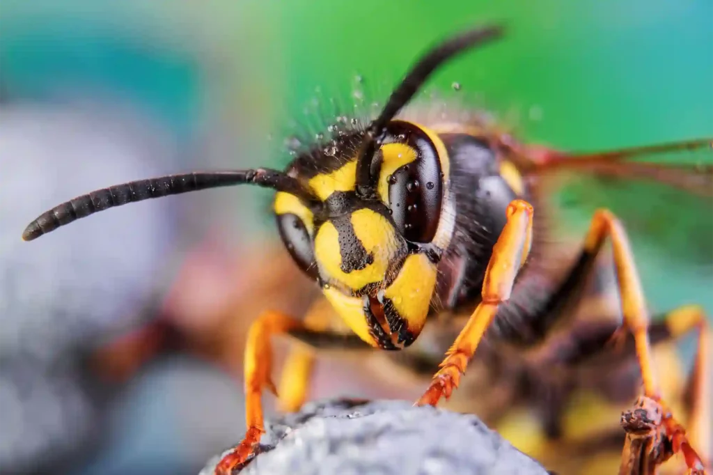 Nahaufnahme einer Wespe – Detailansicht für Wespenbestimmung und Beratung